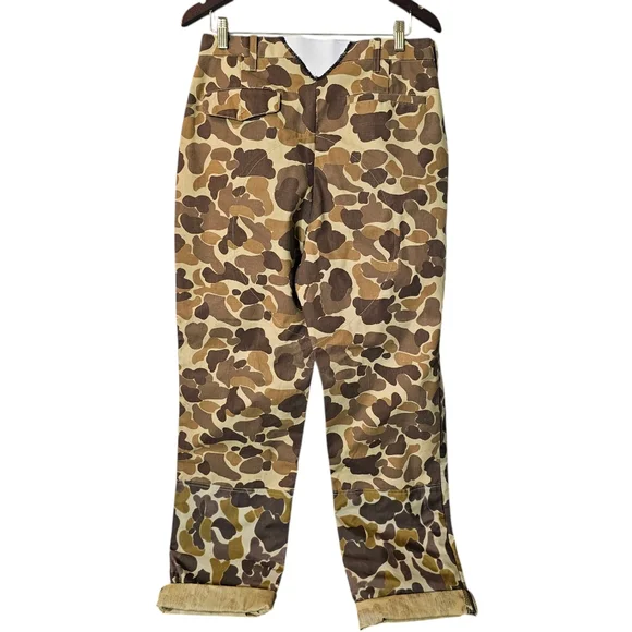Vintage Waterproof Camo Hunting Pants - Duck Hunting Pattern - Outdoor Gear